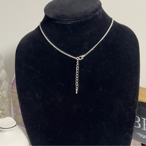 Live Edge Crystal Dog Tag Necklace Handcrafted Epoxy Resin Necklace Silver - Picture 8 of 9